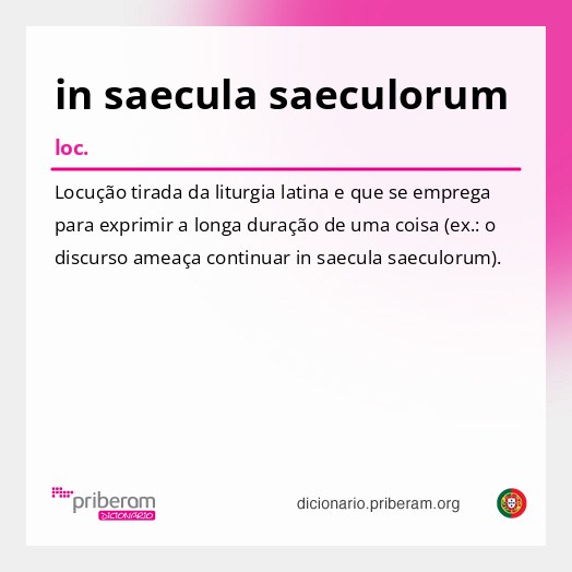 Significado de in saecula saeculorum